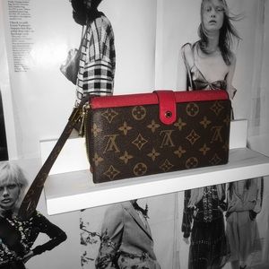 Louis Vuitton red zip wallet/wristlet